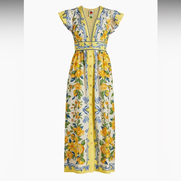 Farm Rio
Sicily Scarf Cotton Flutter Maxi Dress - Picture 2 of 9